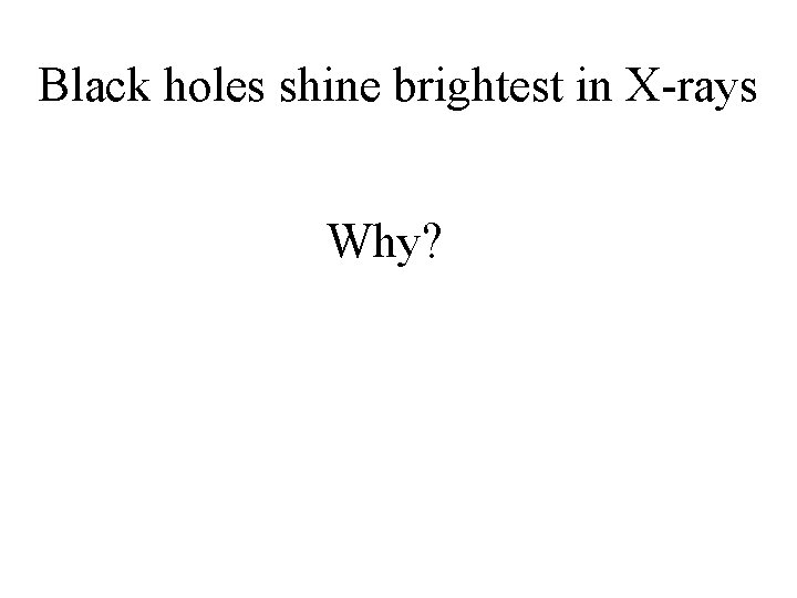 Black holes shine brightest in X-rays Why? 