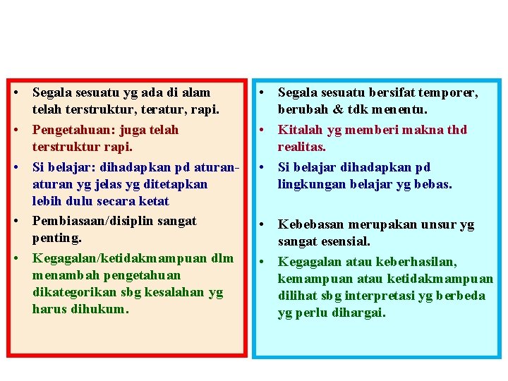  • Segala sesuatu yg ada di alam telah terstruktur, teratur, rapi. • Pengetahuan: