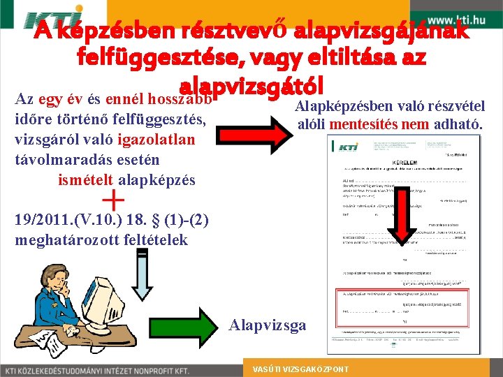 A képzésben résztvevő alapvizsgájának felfüggesztése, vagy eltiltása az alapvizsgától Az egy év és ennél