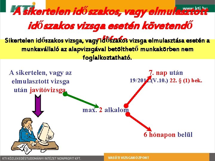 A sikertelen időszakos, vagy elmulasztott időszakos vizsga esetén követendő Sikertelen időszakos vizsga, vagy időszakos