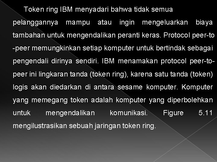 Token ring IBM menyadari bahwa tidak semua pelanggannya mampu atau ingin mengeluarkan biaya tambahan