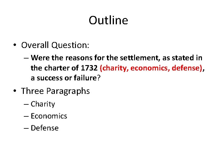 Outline • Overall Question: – Were the reasons for the settlement, as stated in