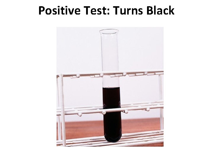 Positive Test: Turns Black 