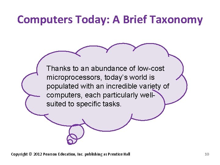 Computers Today: A Brief Taxonomy Thanks to an abundance of low-cost microprocessors, today’s world