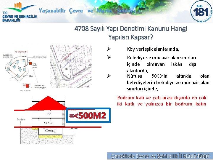 Yaşanabilir Çevre ve Marka Şehirler 4708 Sayılı Yapı Denetimi Kanunu Hangi Yapıları Kapsar? Ø