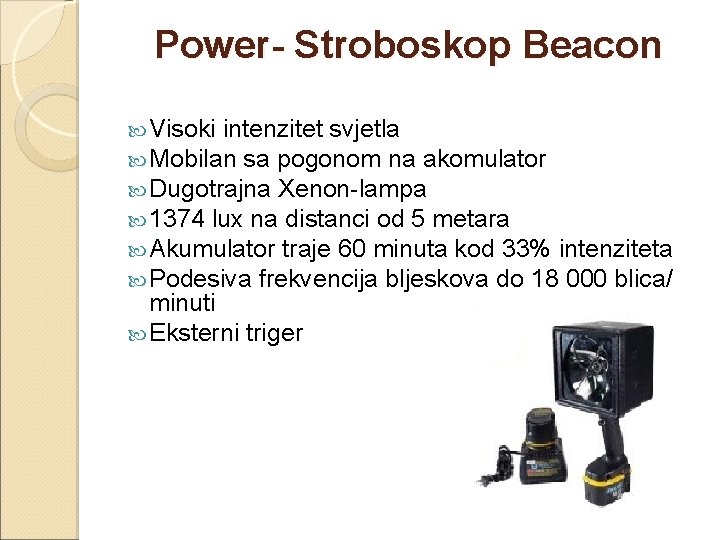Power- Stroboskop Beacon Visoki intenzitet svjetla Mobilan sa pogonom na akomulator Dugotrajna Xenon-lampa 1374