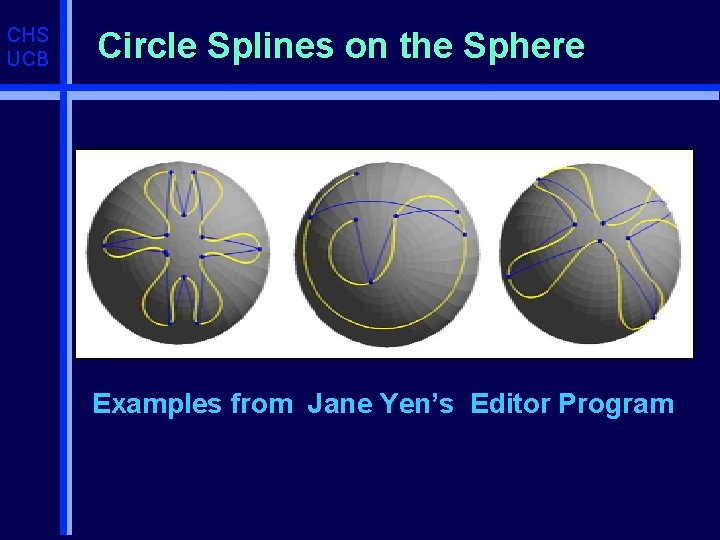 CHS UCB Circle Splines on the Sphere Examples from Jane Yen’s Editor Program 