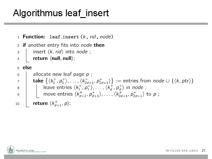 Algorithmus leaf_insert 21 