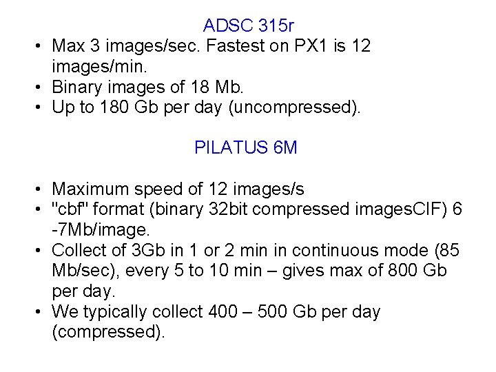  • • ADSC 315 r Max 3 images/sec. Fastest on PX 1 is