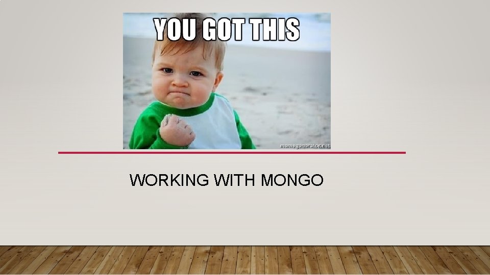 WORKING WITH MONGO 
