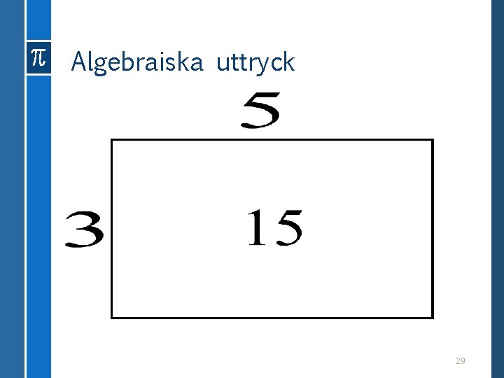 Algebraiska uttryck 29 