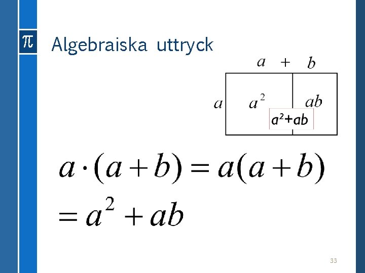 Algebraiska uttryck 33 