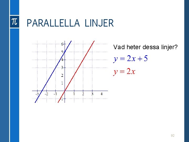 PARALLELLA LINJER Vad heter dessa linjer? 92 