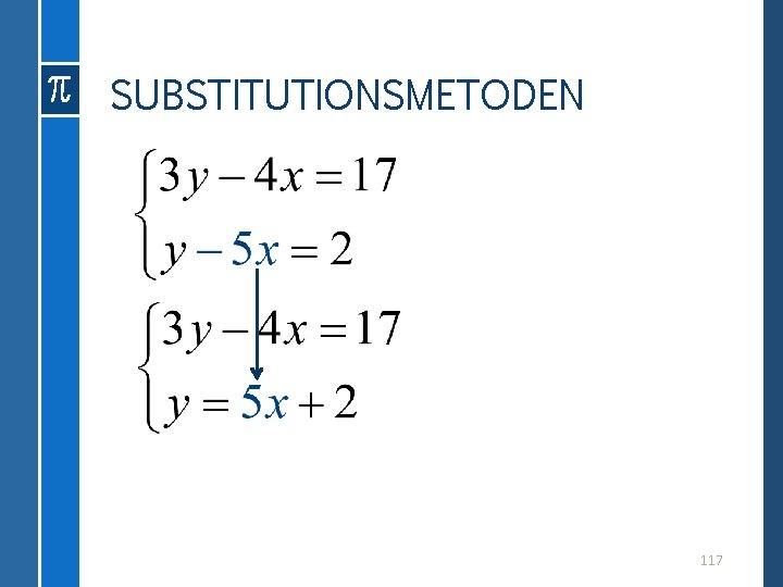 SUBSTITUTIONSMETODEN 117 