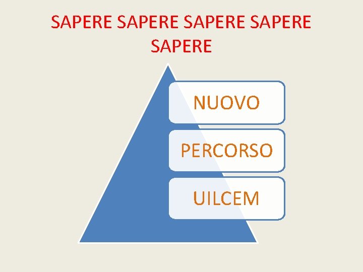 SAPERE SAPERE NUOVO PERCORSO UILCEM 