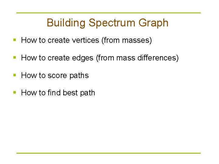 Building Spectrum Graph § How to create vertices (from masses) § How to create