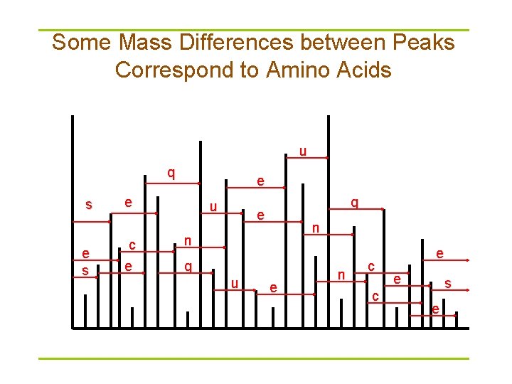 Some Mass Differences between Peaks Correspond to Amino Acids u q s e e