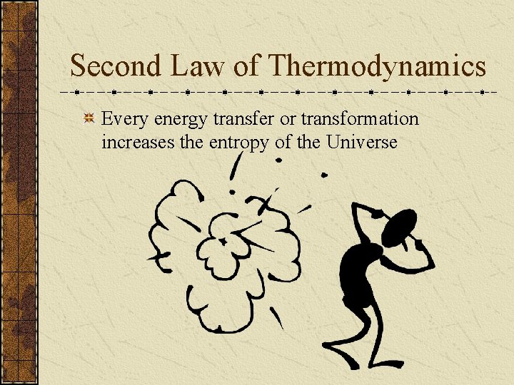 Second Law of Thermodynamics Every energy transfer or transformation increases the entropy of the