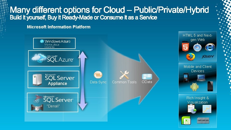 Microsoft Information Platform HTML 5 and Nextgen Web Mobile and Client Devices Appliance “Denali”