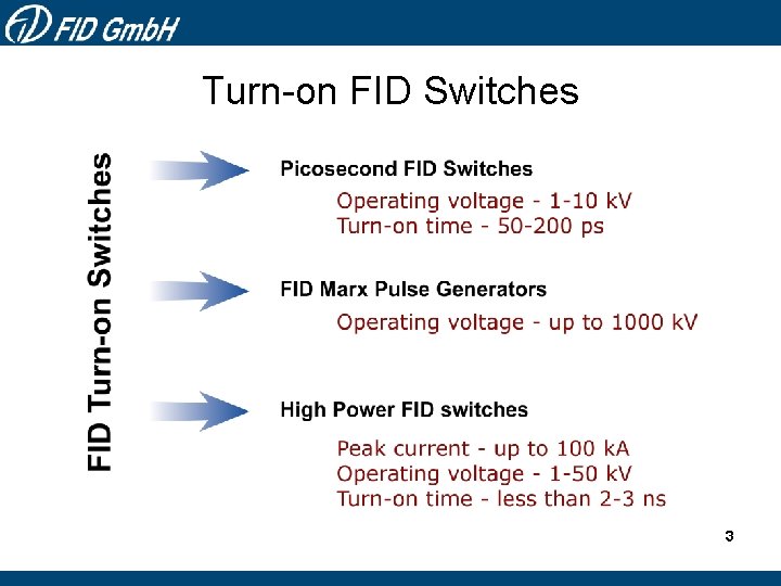 Turn-on FID Switches 3 