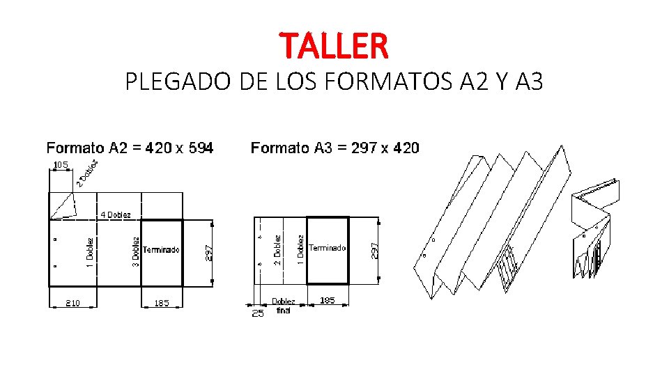 TALLER PLEGADO DE LOS FORMATOS A 2 Y A 3 