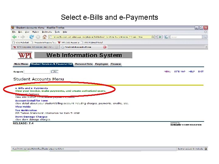 Select e-Bills and e-Payments 