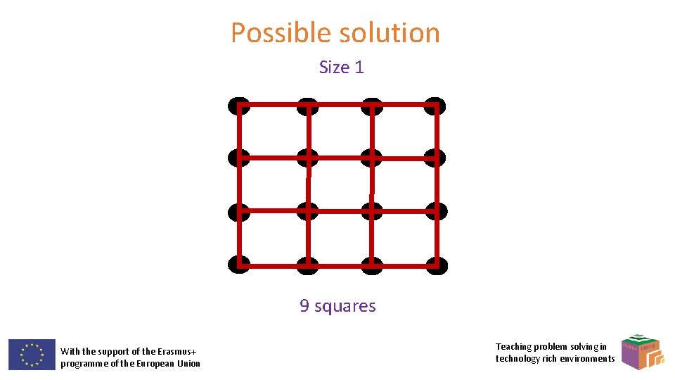 Possible solution Size 1 9 squares With the support of the Erasmus+ programme of