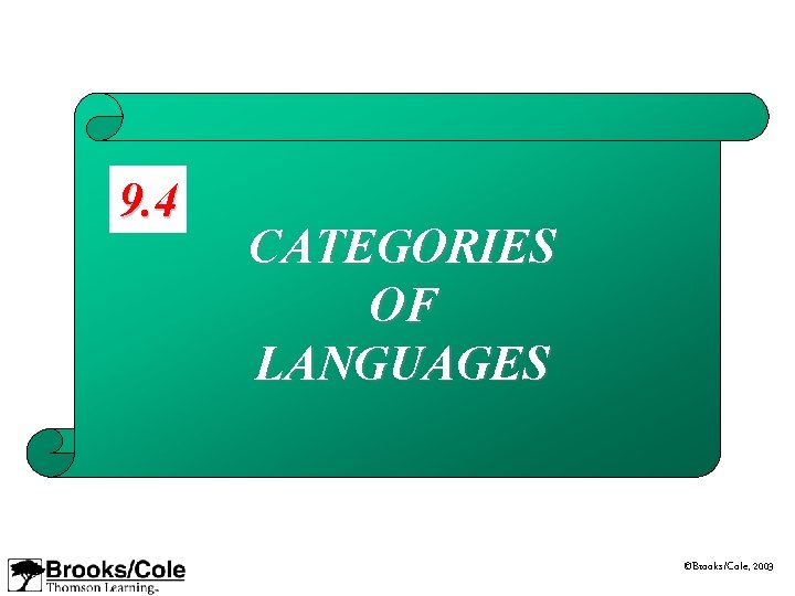 9. 4 CATEGORIES OF LANGUAGES ©Brooks/Cole, 2003 9. 4 CATEGORIES OF LANGUAGES ©Brooks/Cole, 2003