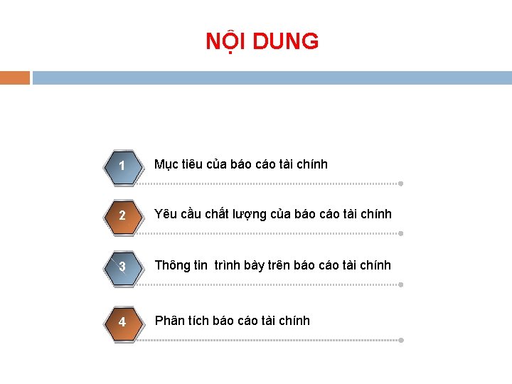 NỘI DUNG 1 Mục tiêu của báo cáo tài chính 2 Yêu cầu chất