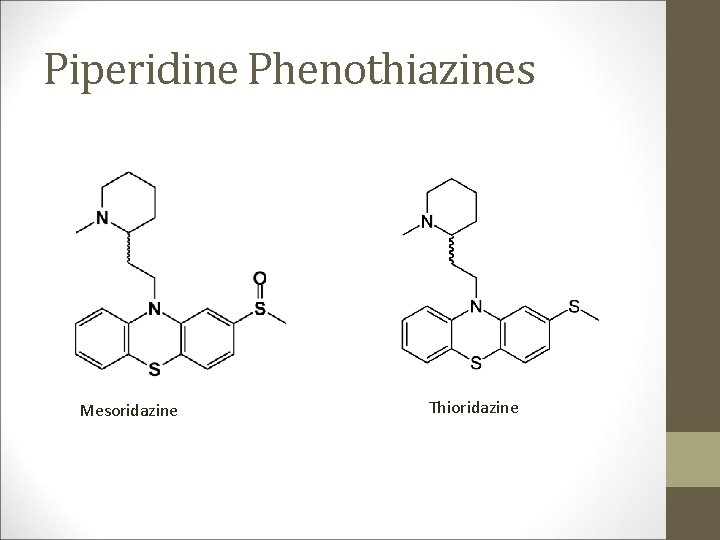 Piperidine Phenothiazines Mesoridazine Thioridazine 