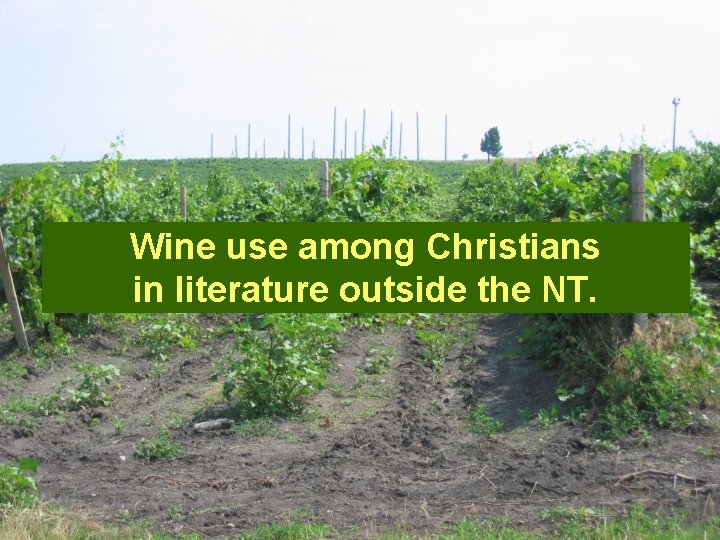 Wine use among Christians in literature outside the NT. 