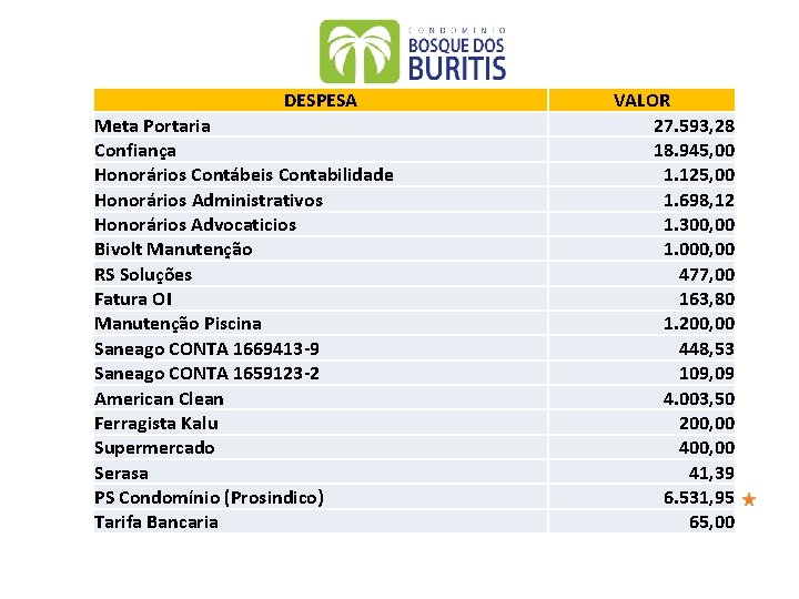 DESPESA Meta Portaria Confiança Honorários Contábeis Contabilidade Honorários Administrativos Honorários Advocaticios Bivolt Manutenção RS