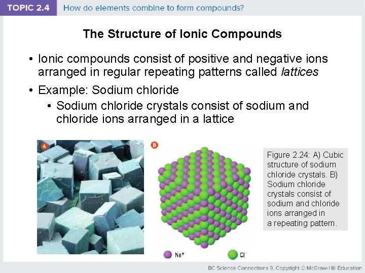 The Structure of Ionic Compounds • Ionic compounds consist of positive and negative ions