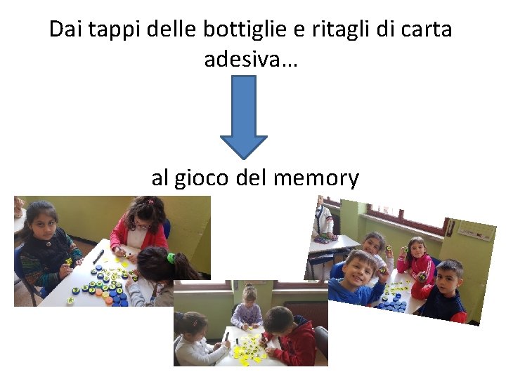 Dai tappi delle bottiglie e ritagli di carta adesiva… al gioco del memory 