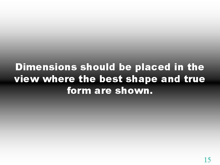 Dimensions should be placed in the view where the best shape and true form