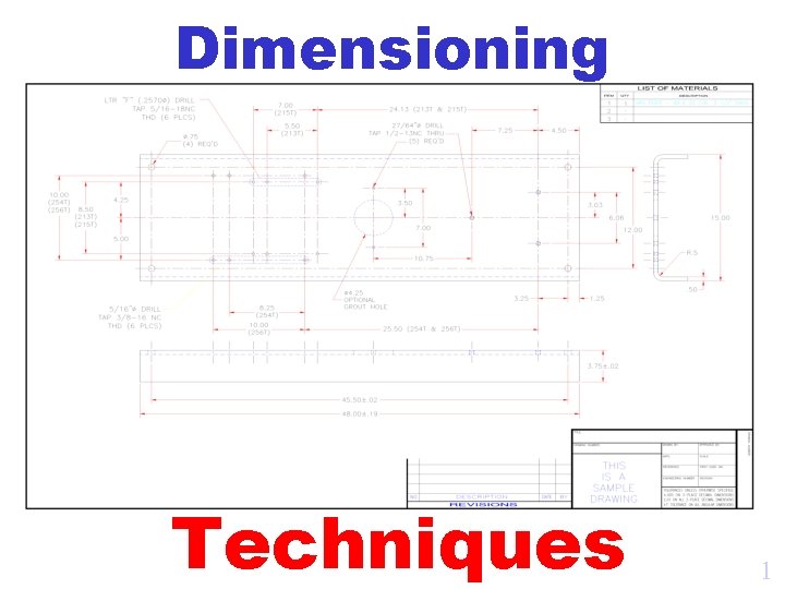 Dimensioning Techniques 1 