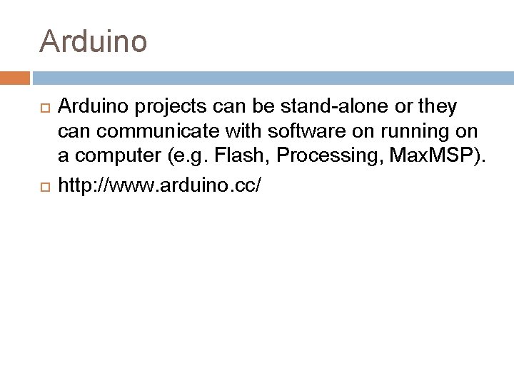 Arduino projects can be stand-alone or they can communicate with software on running on