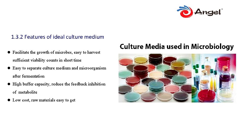 1. 3. 2 Features of ideal culture medium l Facilitate the growth of microbes,