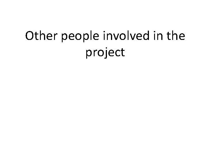 Other people involved in the project 