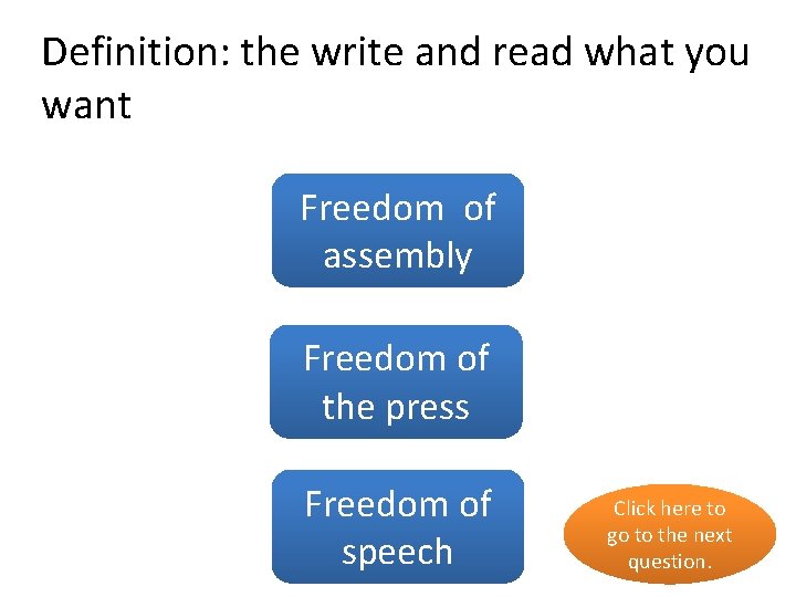 Definition: the write and read what you want Freedom no of assembly Freedom of
