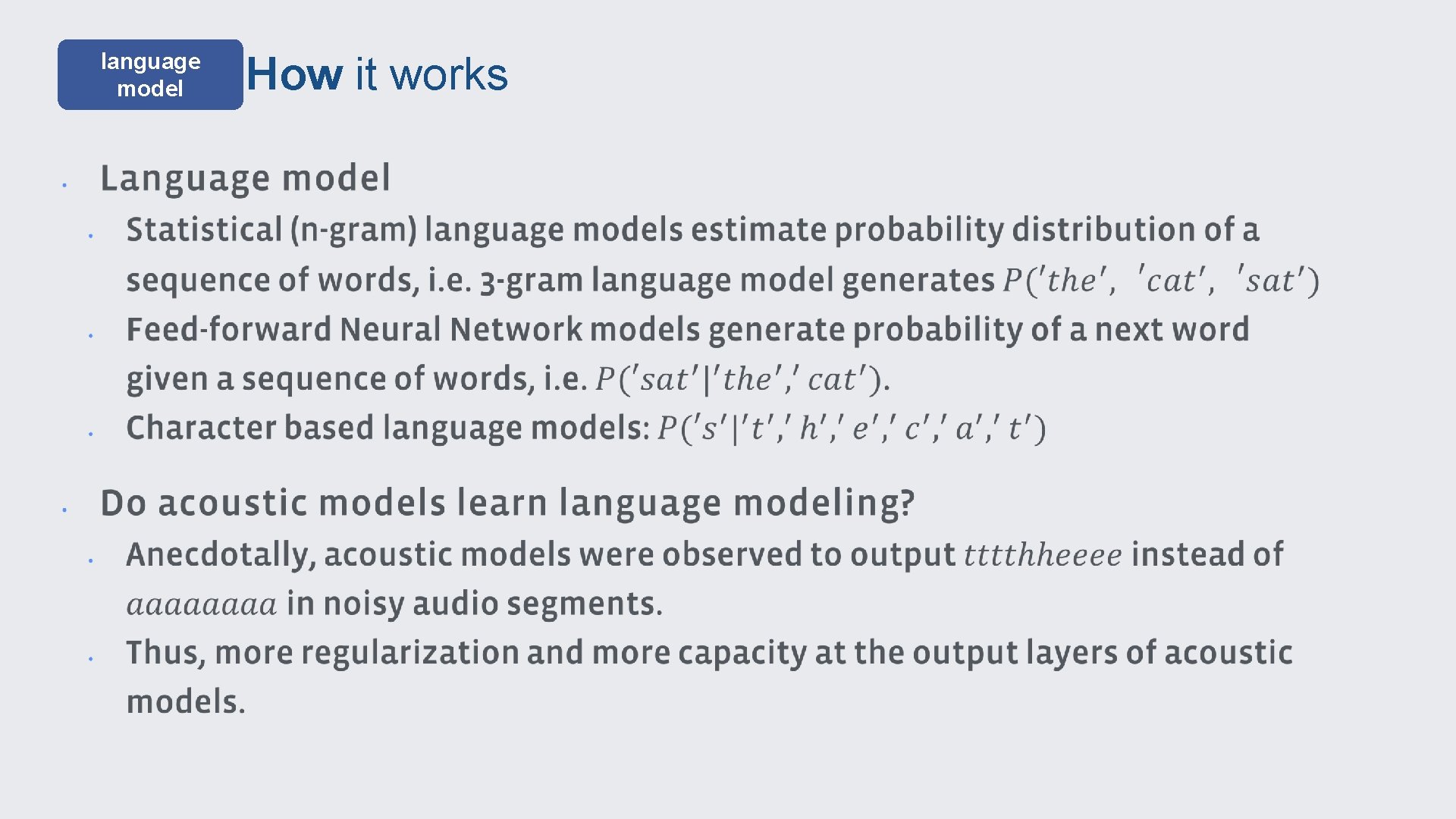 language model How it works 