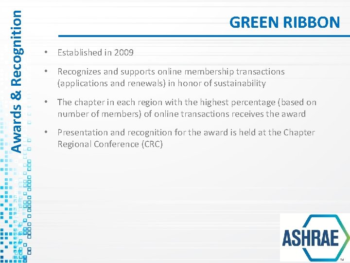 Awards & Recognition GREEN RIBBON • Established in 2009 • Recognizes and supports online
