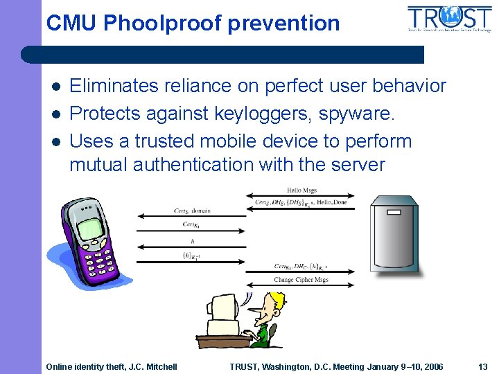 CMU Phoolproof prevention l l l Eliminates reliance on perfect user behavior Protects against