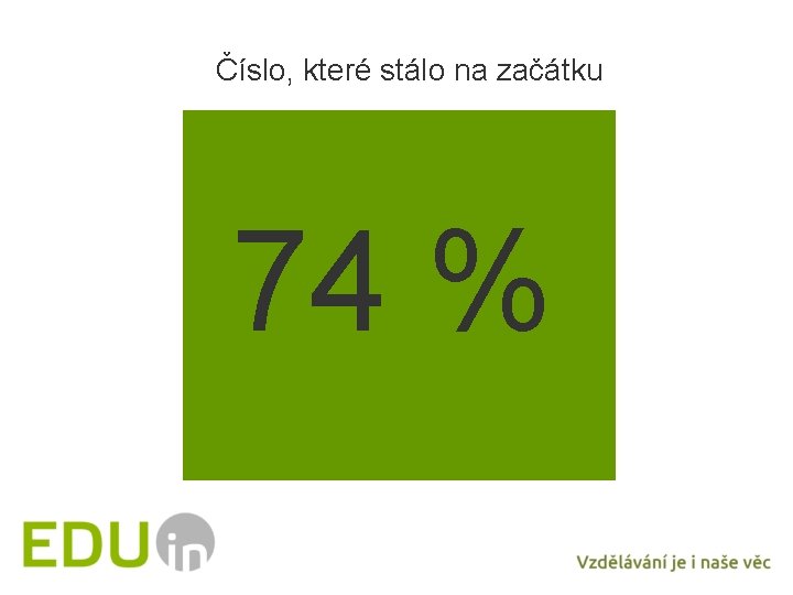 Číslo, které stálo na začátku 74 % 