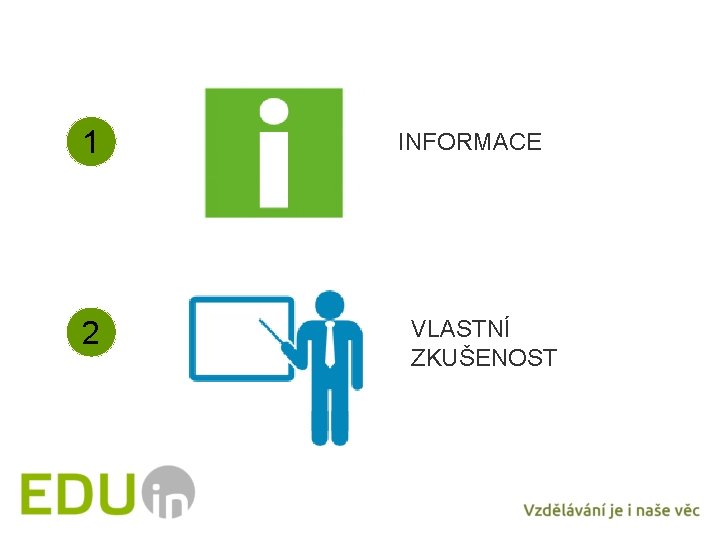 1 2 INFORMACE VLASTNÍ ZKUŠENOST 