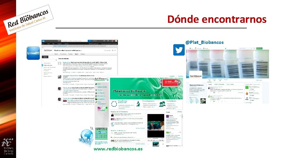 Dónde encontrarnos @Plat_Biobancos www. redbiobancos. es 