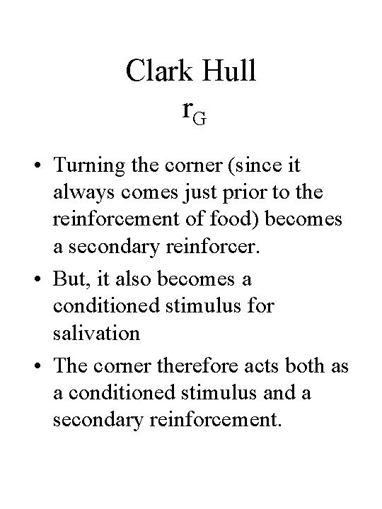 Clark Hull r. G • Turning the corner (since it always comes just prior