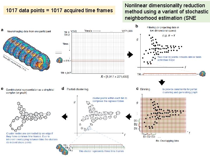 1017 data points = 1017 acquired time frames Nonlinear dimensionality reduction method using a