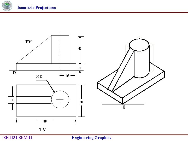 Isometric Projections FV 40 O 10 45 30 D 10 50 O 80 TV