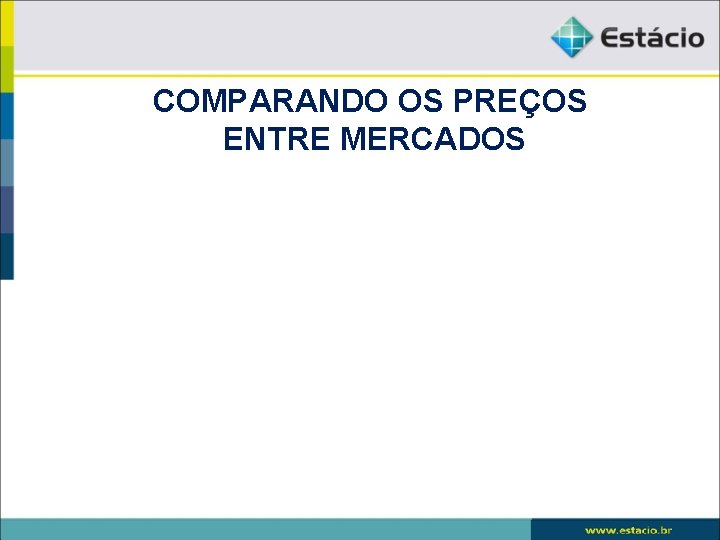 COMPARANDO OS PREÇOS ENTRE MERCADOS 